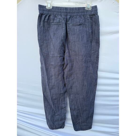 Athleta Retreat Blue Wide Leg 100% Linen Active Ankle Pant Sz Small - Picture 7 of 9
